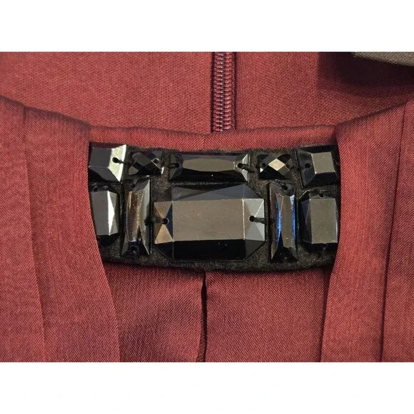 Camille La Vie Red Black Tiered Chiffon Dress Women’s 6P Sleeveless Cocktail - Picture 5 of 11